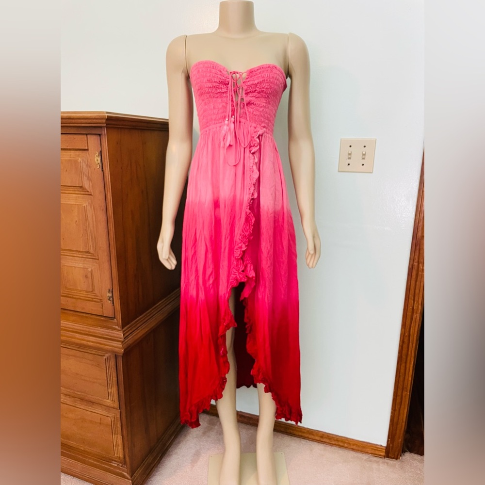 Tiare Hawaii Strapless High Low Dress